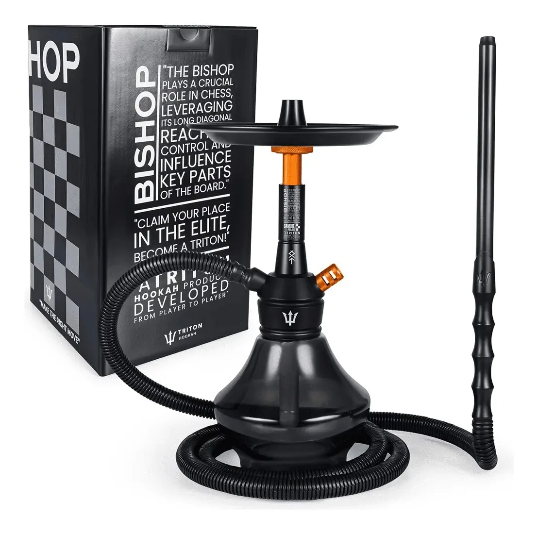 Narguile Pequeno Completo Triton Hookah Bishop Cores Cor Laranja