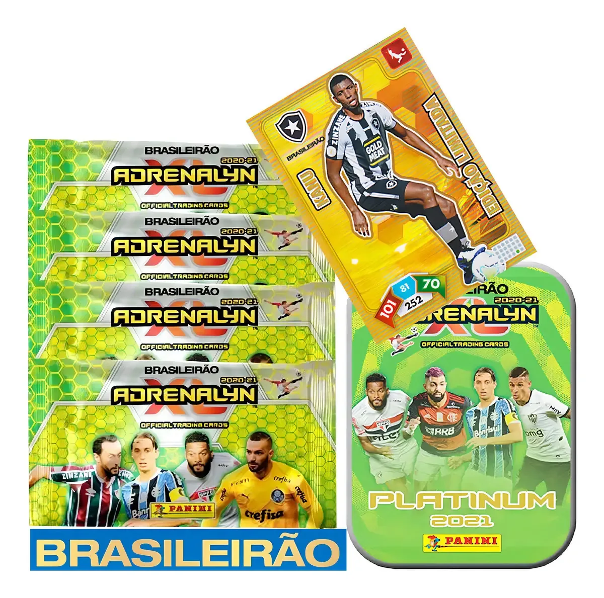 Cartas Colecionáveis Panini Adrenalyn Brasileirão 2020 Blister com 25 Cards + Lata