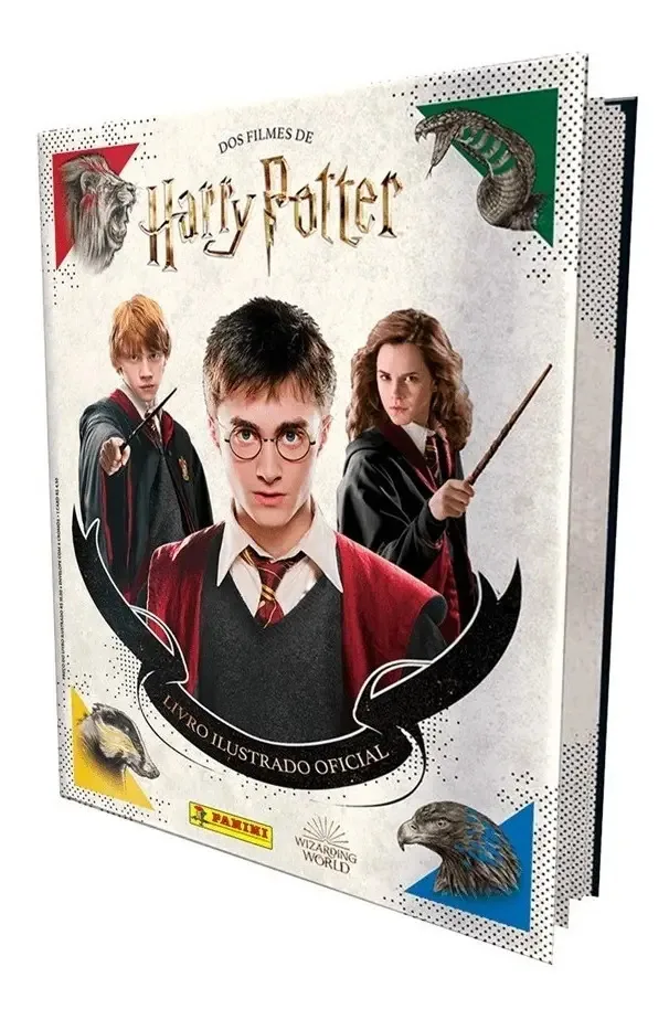 1 Álbum Harry Potter Capa Dura + 80 Figurinhas E 20 Cards