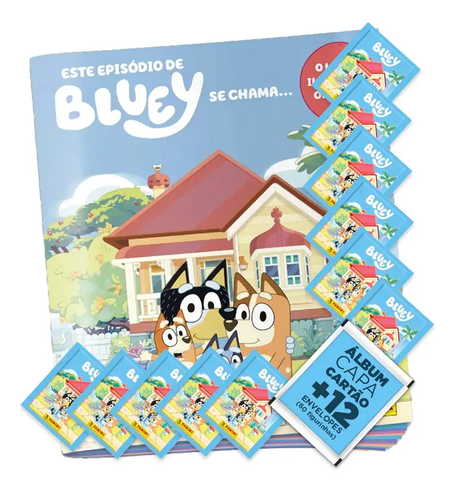 Coleção Bluey: Álbum + 60 Figurinhas (12 Env) Panini