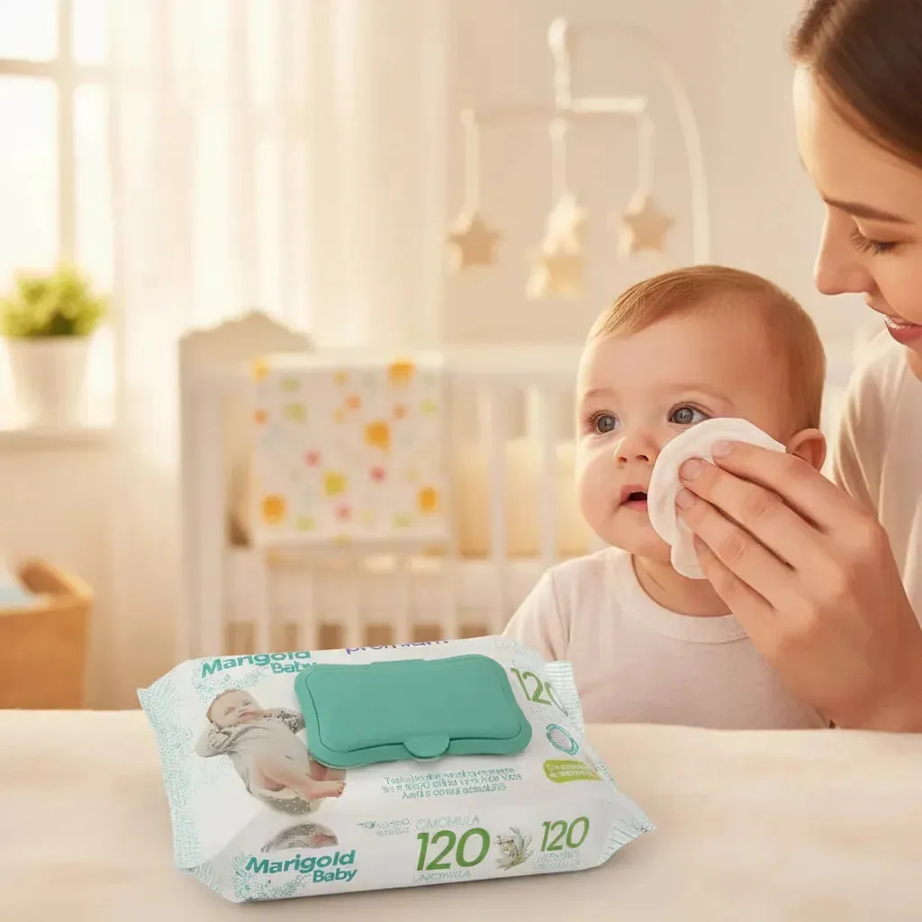 Marigold Baby Premium Camomila Lenços toalhas Umedecidos120un Kit6un