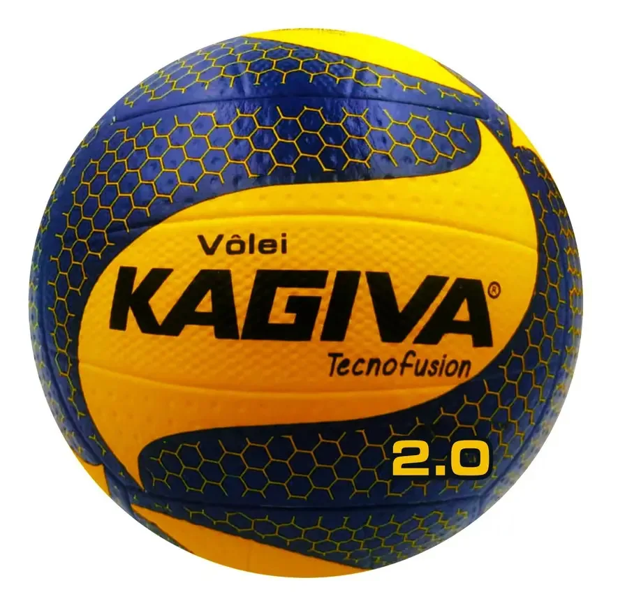 Bola Vôlei Kagiva 2.0 Amarelo Azul Termofusion PVC Salão