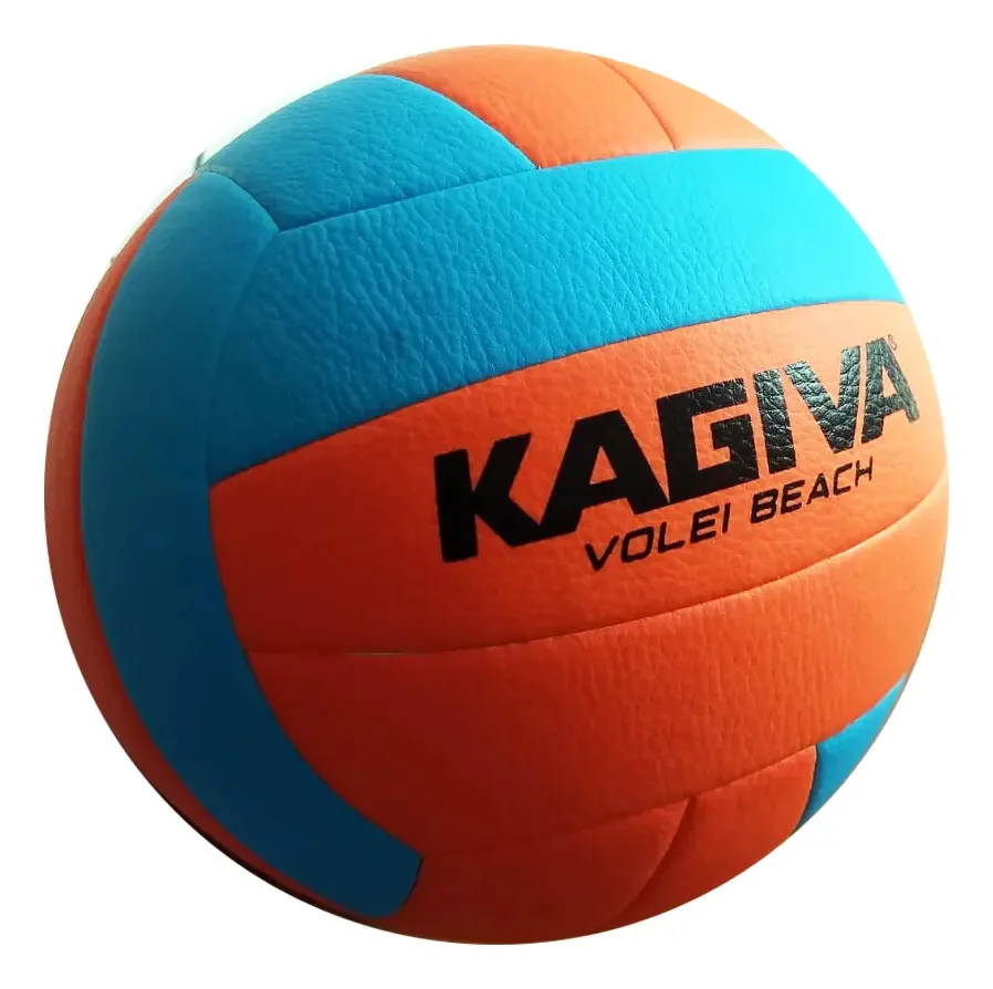 Bola Vôlei Praia Kagiva Volei Beach 2024 Laranja Fluor PVC