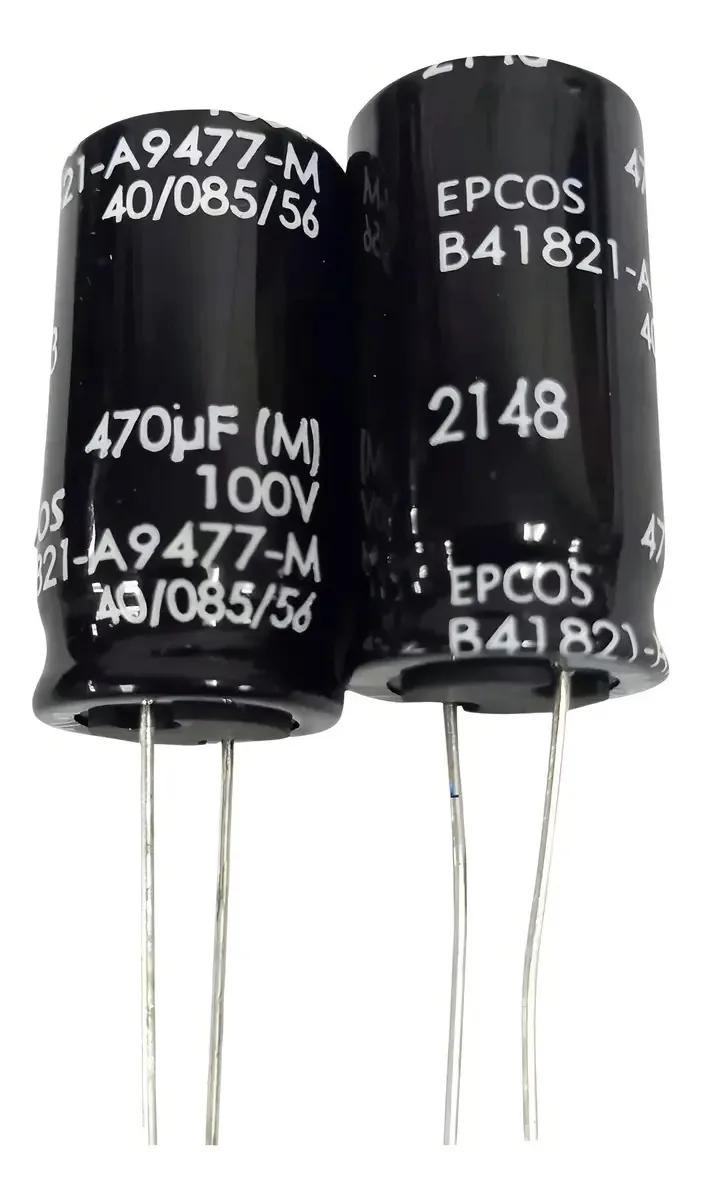 Kit 2 Capacitores Eletrolíticos 470uF Epcos para Circuitos Eletrônicos