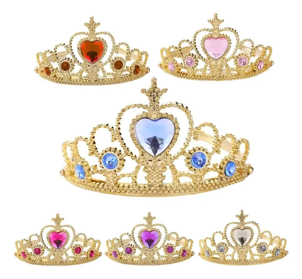 Coroa Tiara De Princesa Dourado De Plástico Cor Lilás