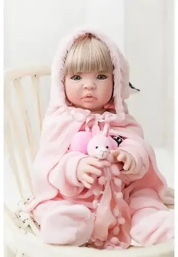 Bebê Reborn Hora Do Banho Loira 100% Silicone Rosa Bebê