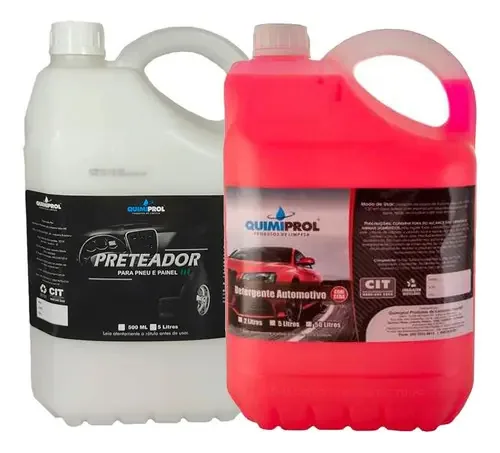 Kit Shampoo Automotivo + Preteador Para Pneus E Painel