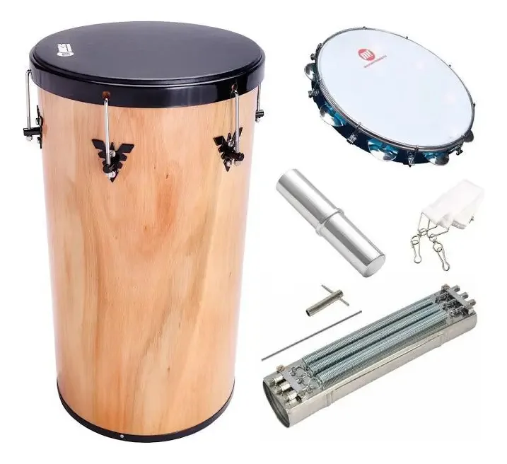 Kit Percussão Md: Tantam Reco-reco Pandeiro Ganzá