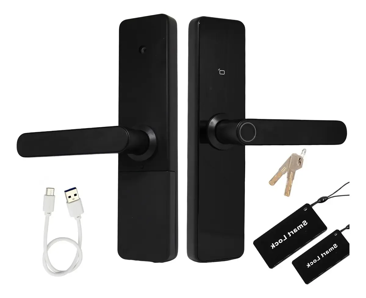 Fechadura Digital Smart Biometria Eletrônica Card Senha 25cm