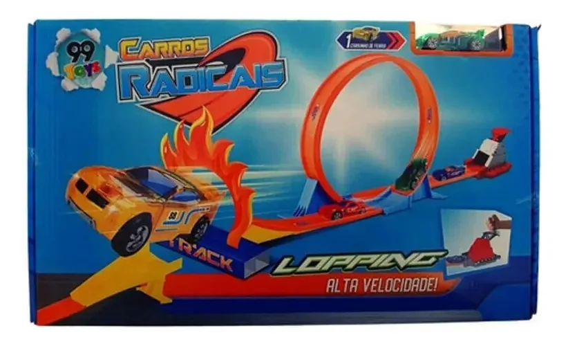 Pista Com Carro Radicais Com Acessórios Brinquedo Infantil