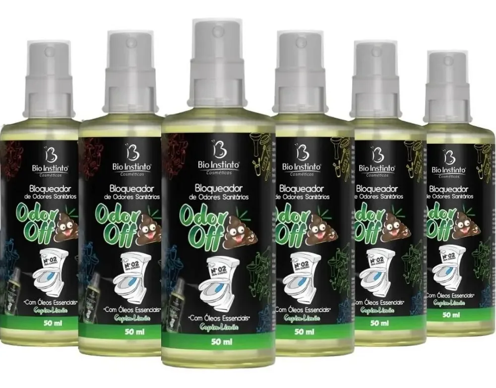 Kit 6 Bloqueador De Odores Sanitários 50ml Capim-limão
