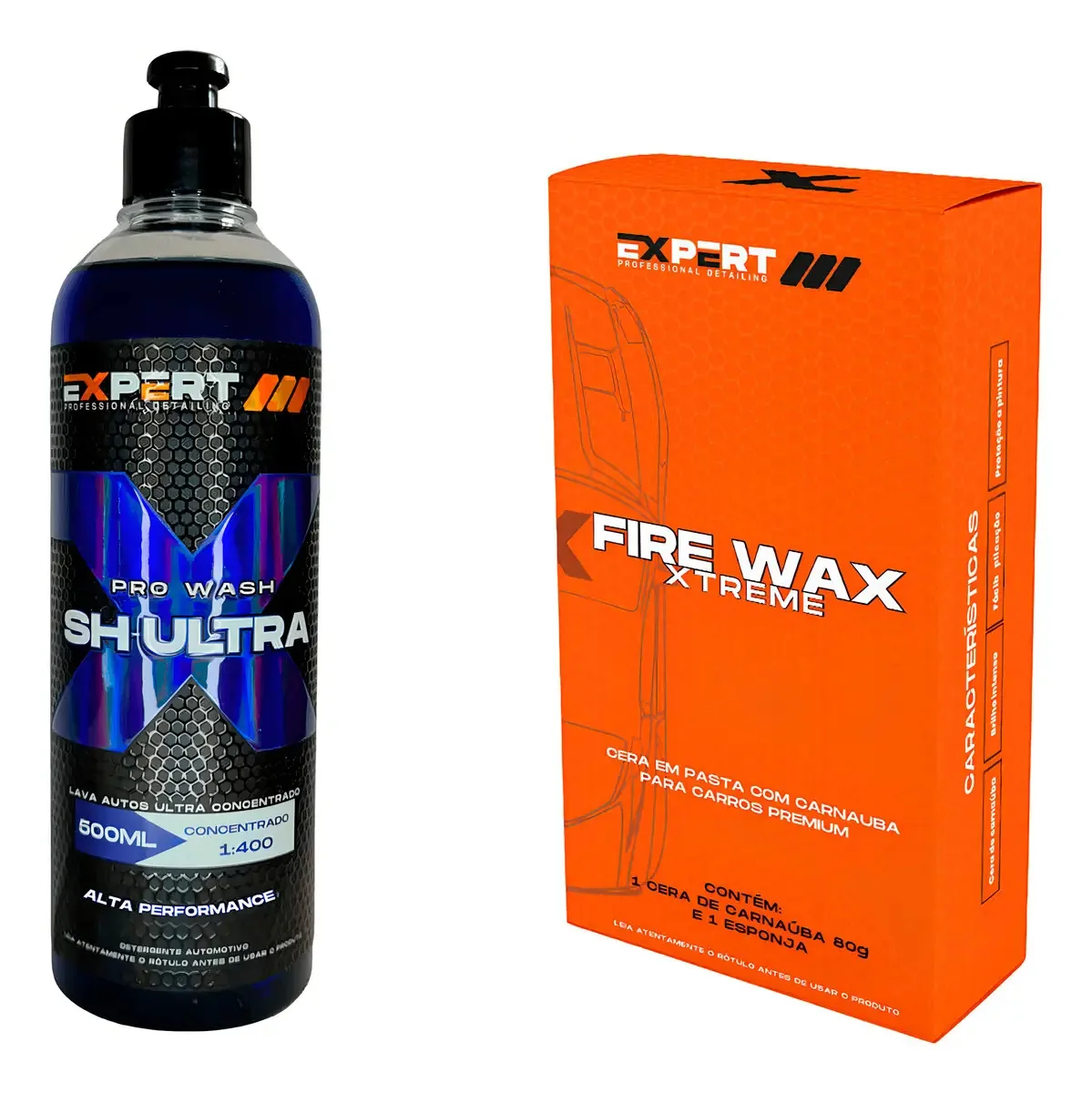 Kit Pro Wash + Fire Wax: Limpeza E Brilho Premium - Expert