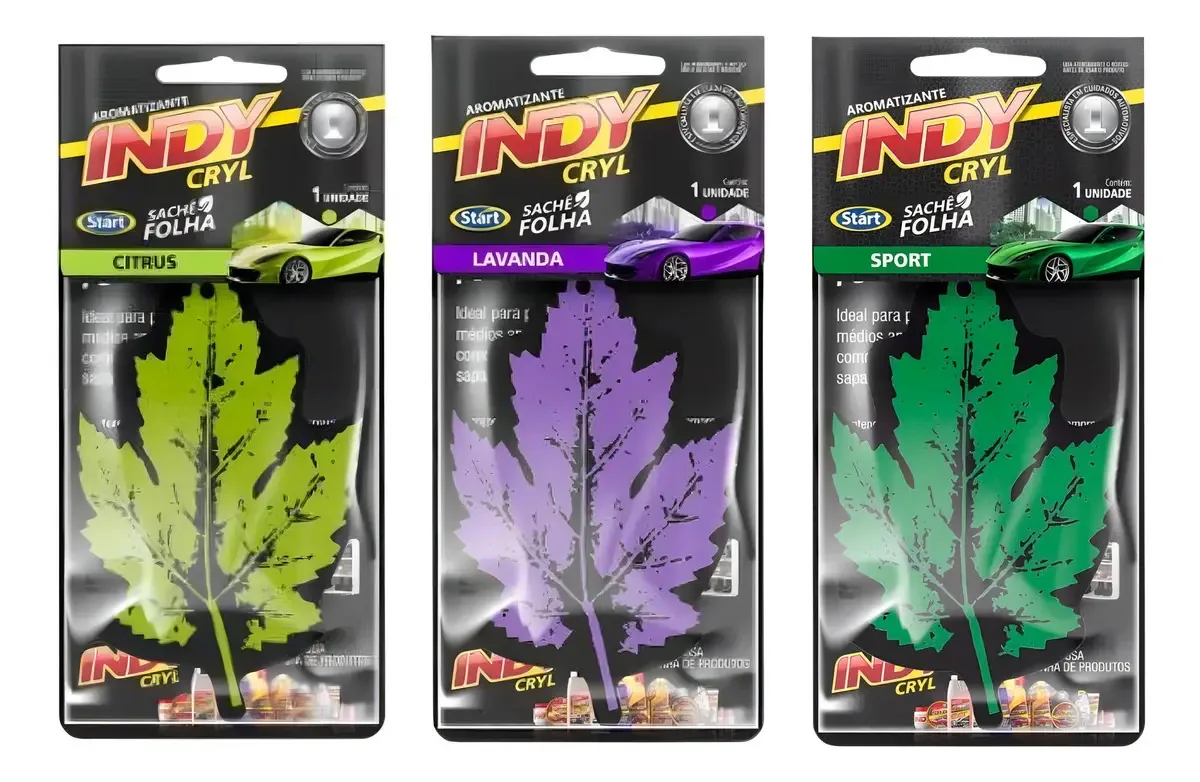 Kit Indy Folha Perfumada Para Carro - 3 Fragrâncias