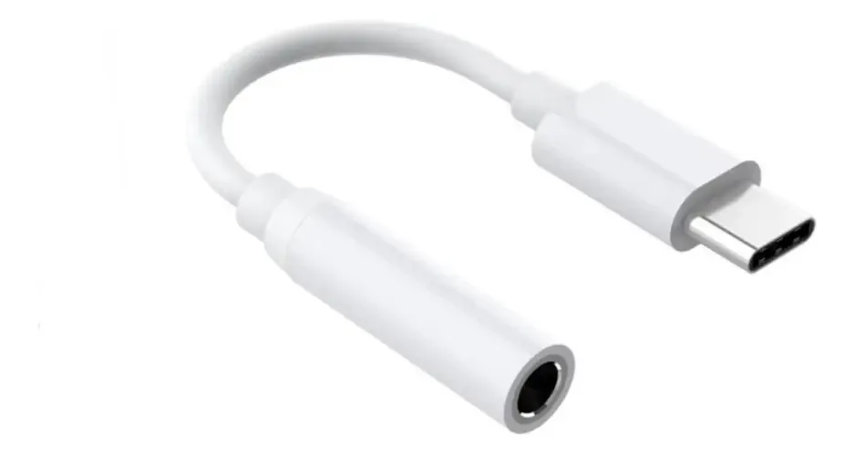 Cabo Adaptador USB Tipo C P2 Aux Branco Kapbom