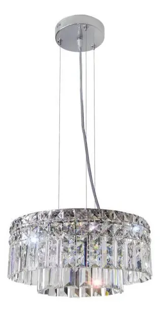 Bronzearte Pendente Redondo Paris Cristal 40cm 10 Lamp G9