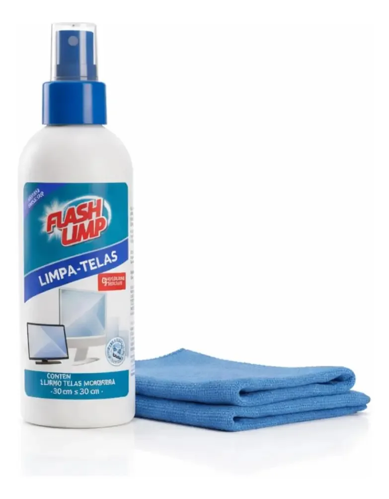 Kit Limpeza Flash Limp Limpa Telas 120ml mais pano Kit0527