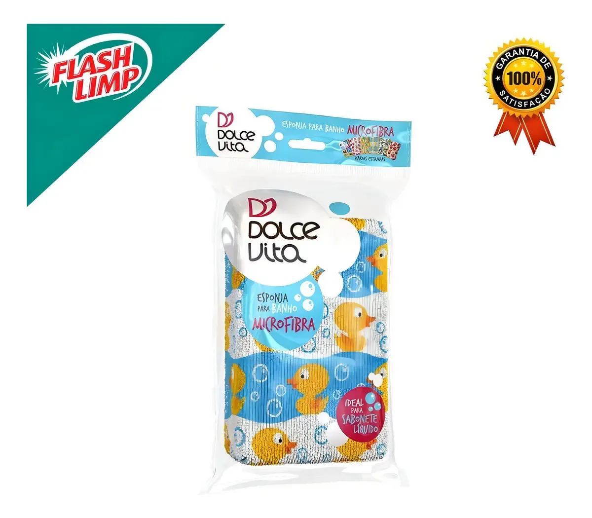 Esponja Microfibra Para Banho Patinho Ebi-p Flash Limp