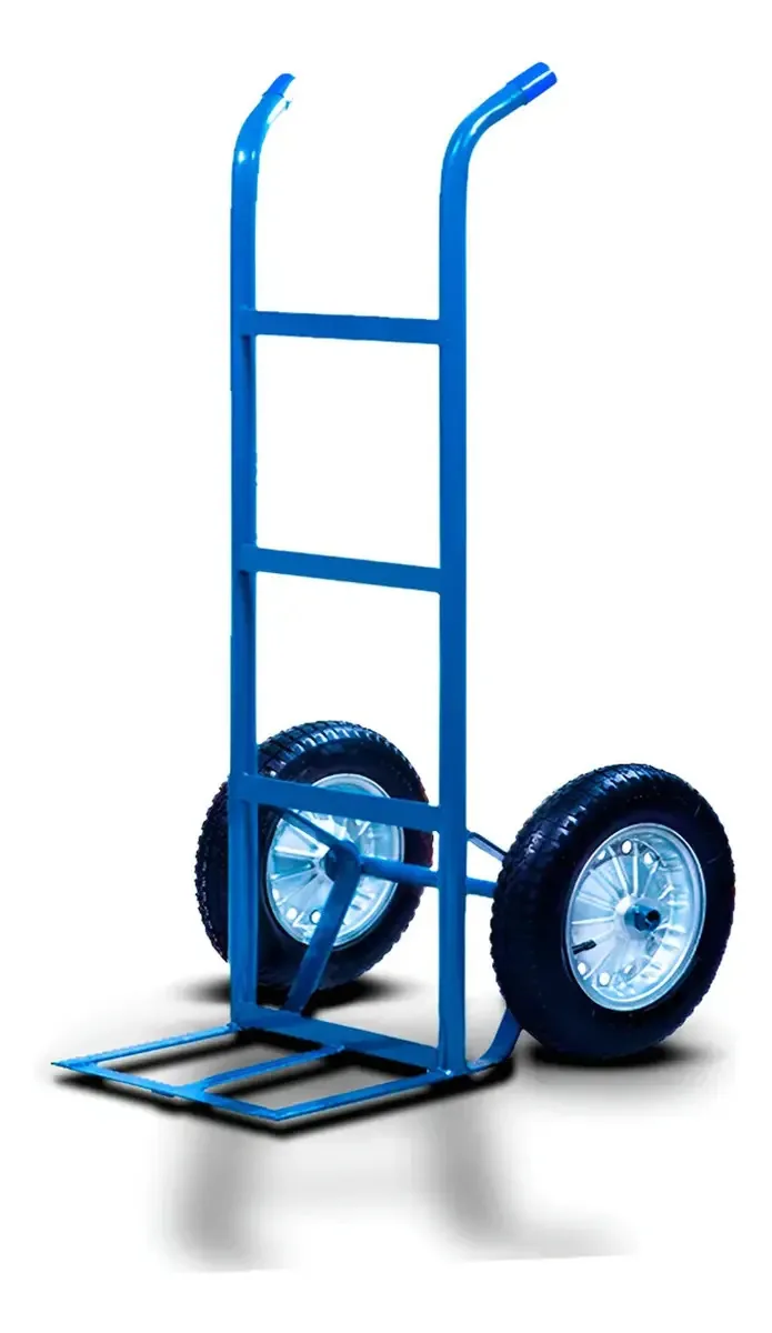 Carrinho Armazem Para Cargas E Entregas 150kg Roda Pneu Azul