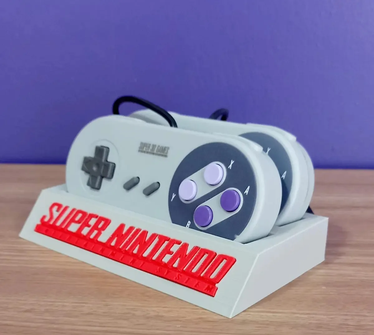 Suporte Duplo Feito Em 3d Para Controles Super Nintendo Cor Cinza/vermelho