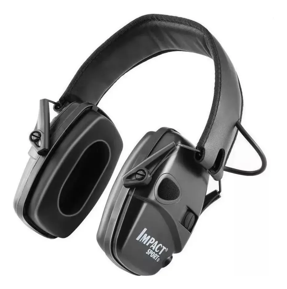 Abafador Eletrônico Impact Sport Preto 82dB Tiro Esportivo Concha