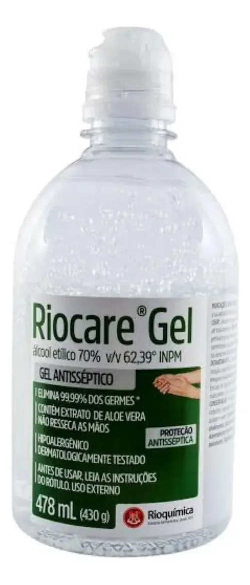 Álcool Gel Antissépico Riocare 430g 70%