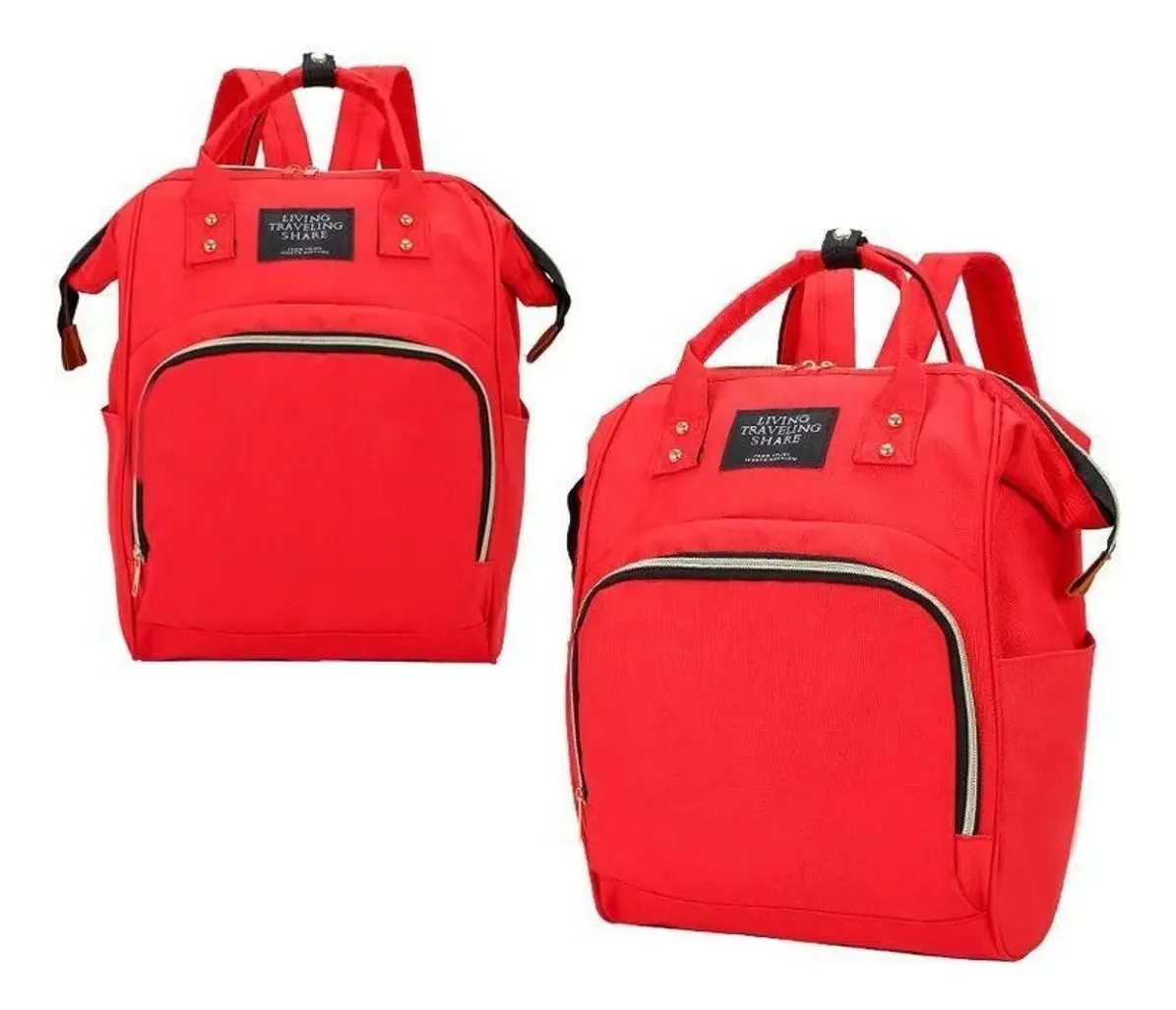 Mochila Maternidade Bolsa Mamãe Bebê Multifunção Cor Vermelho