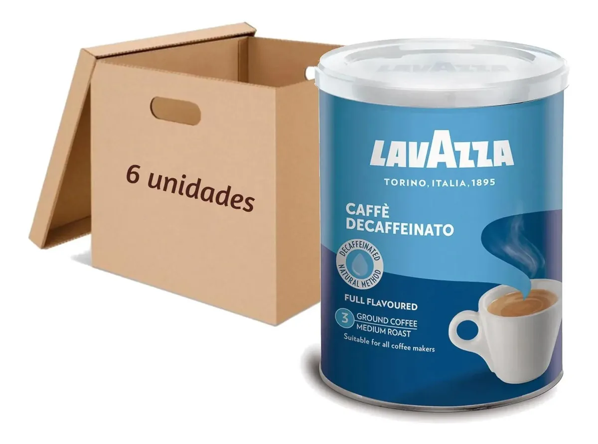 6x Café Italiano Lavazza Descafeinado Moido 250g