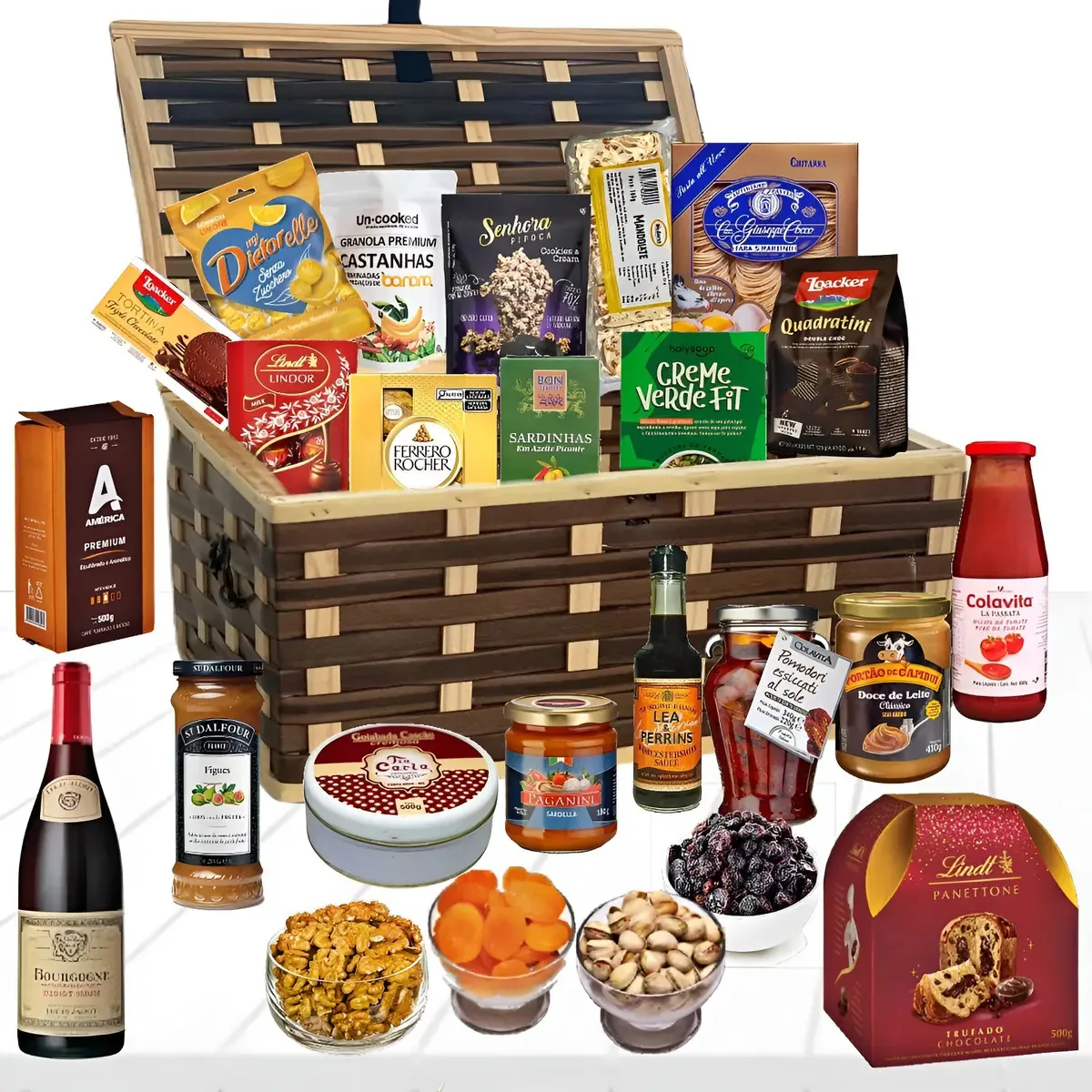 Cesta De Natal Premium Bordeaux Com 25 Itens - Natal 2025