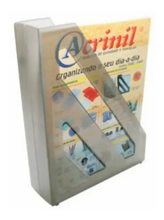 Porta Revista Poliestireno Cinza Acrinil 6400 31x23x10cm