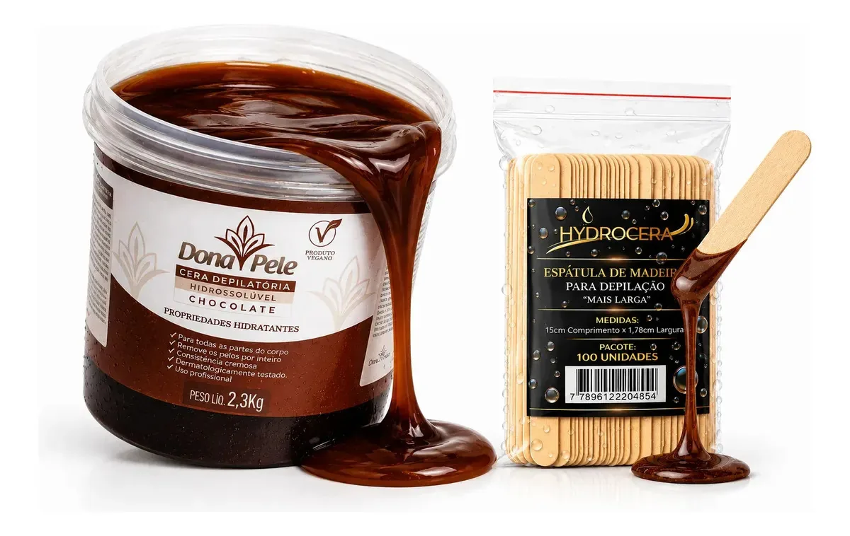 Cera depilatória hidrossolúvel Dona Pele chocolate