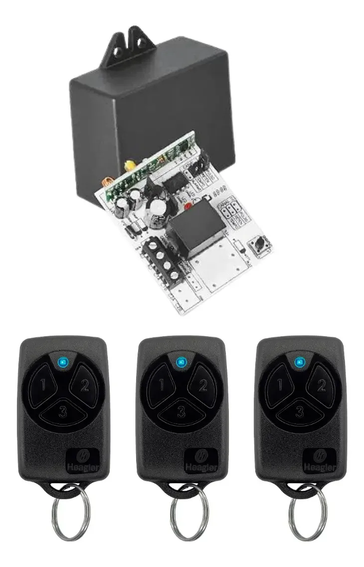 Receptor 433mhz P/ Portão Botoeiras+ Controles Longo Alcance