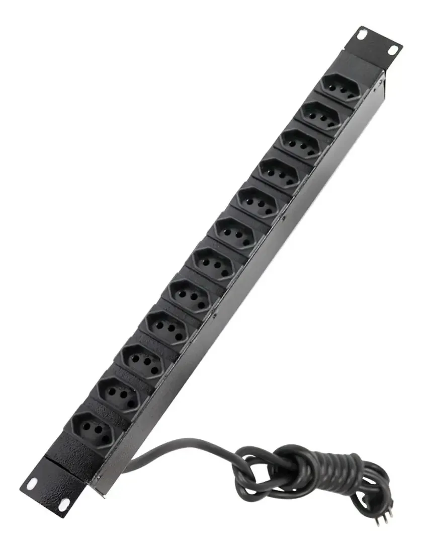 Filtro de Linha Pier Telecom 12 Saídas 20A Rack 19" Preto Tomada NBR