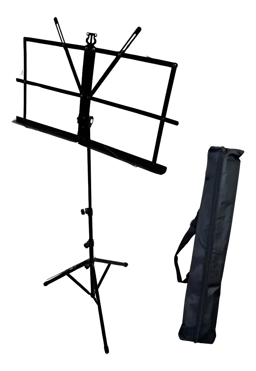 Suporte Partitura Gakki G5021 Portátil Metal Altura Ajustável Preto Antiderrapante