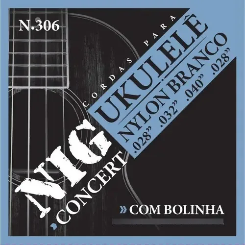 Encordoamento Ukulele Nylon NIG N306 Branco 3 Cordas