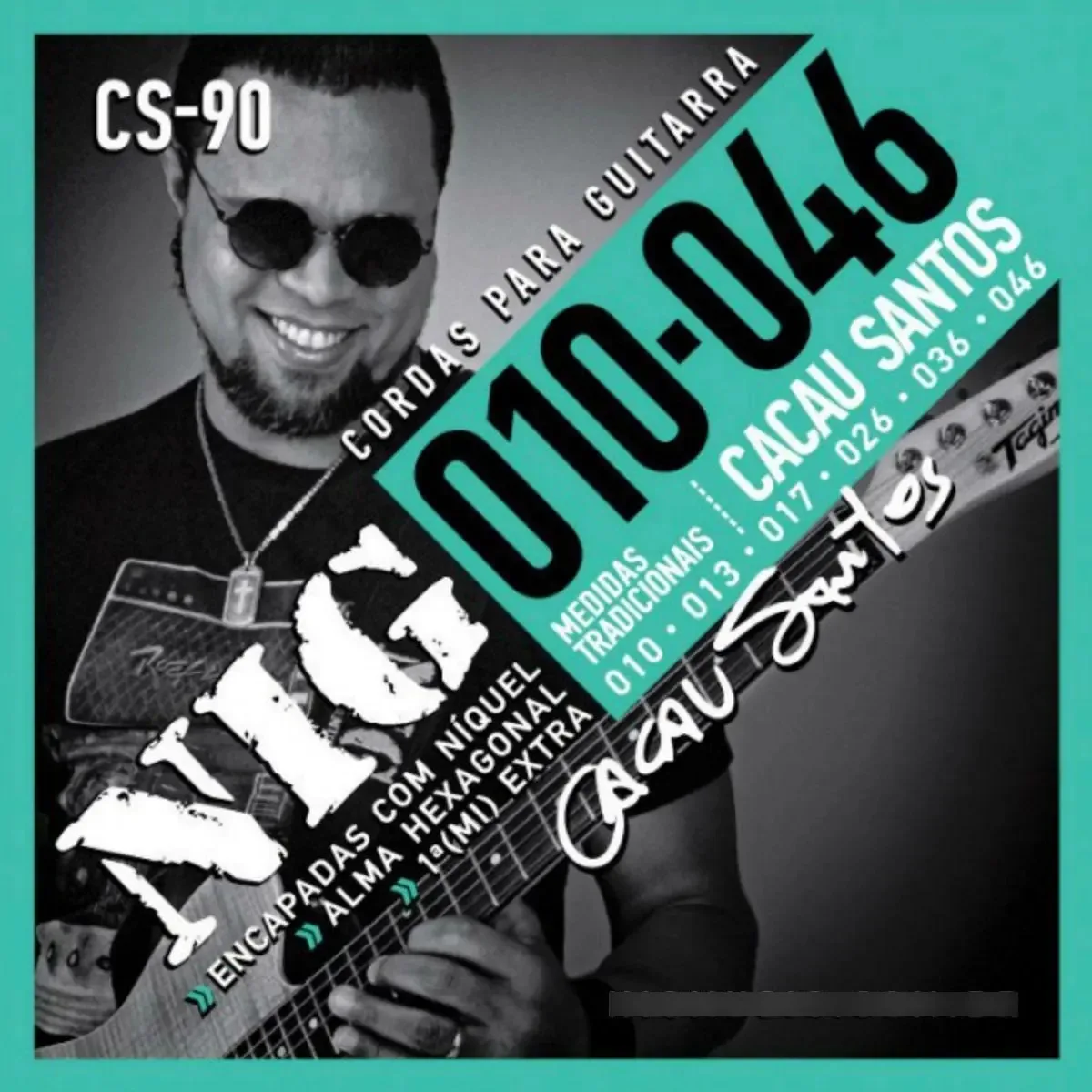 Cordas Para Guitarra Elétrica NIG CS-90 010-046 Níquel 6 Cordas