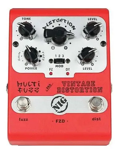 Pedal NIG Multi Fuzz & Vintage Distortion para Guitarra Elétrica 3 Efeitos