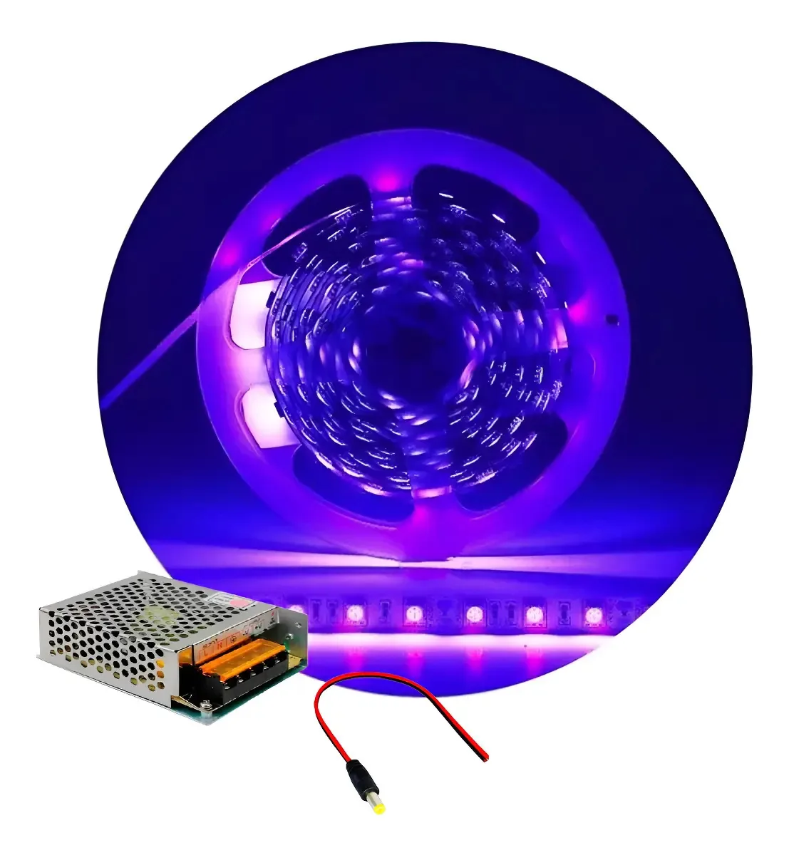 Fita LED 5050 VLX Ultravioleta 5m Luz Negra Serigrafia IP20 60 LEDs/m