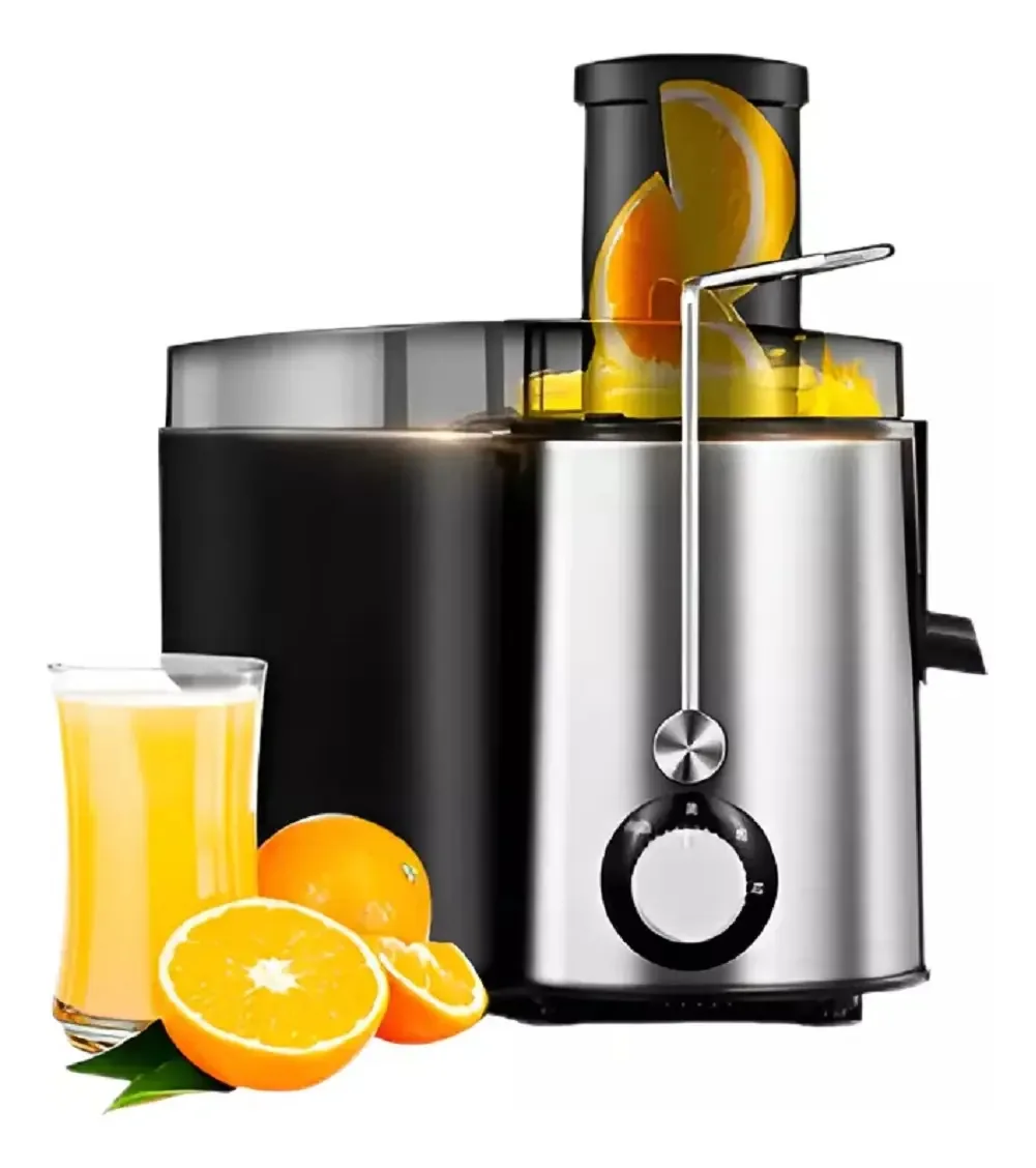 Centrífuga De Alimentos Elétrico Extrator Frutas E Vegetais Cor Preto E Prata