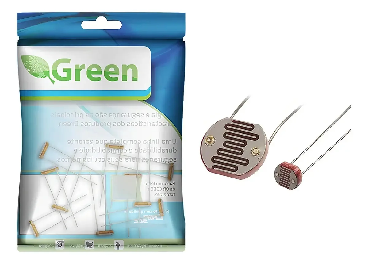 Sensor de Luz Fotossensor LDR 5mm MX para Automação Robótica