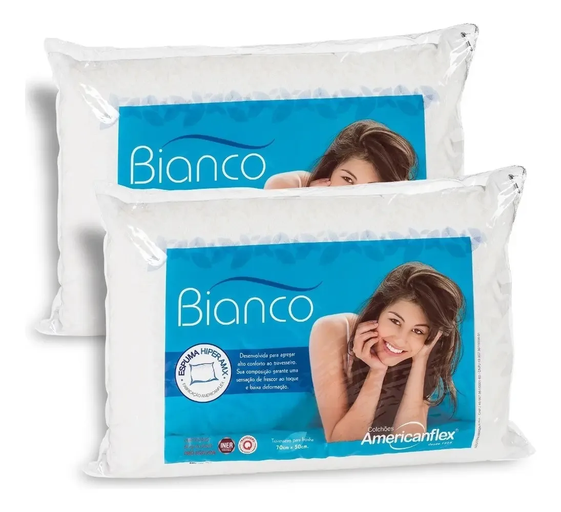 Travesseiro Americanflex Bianco 10cm De Altura