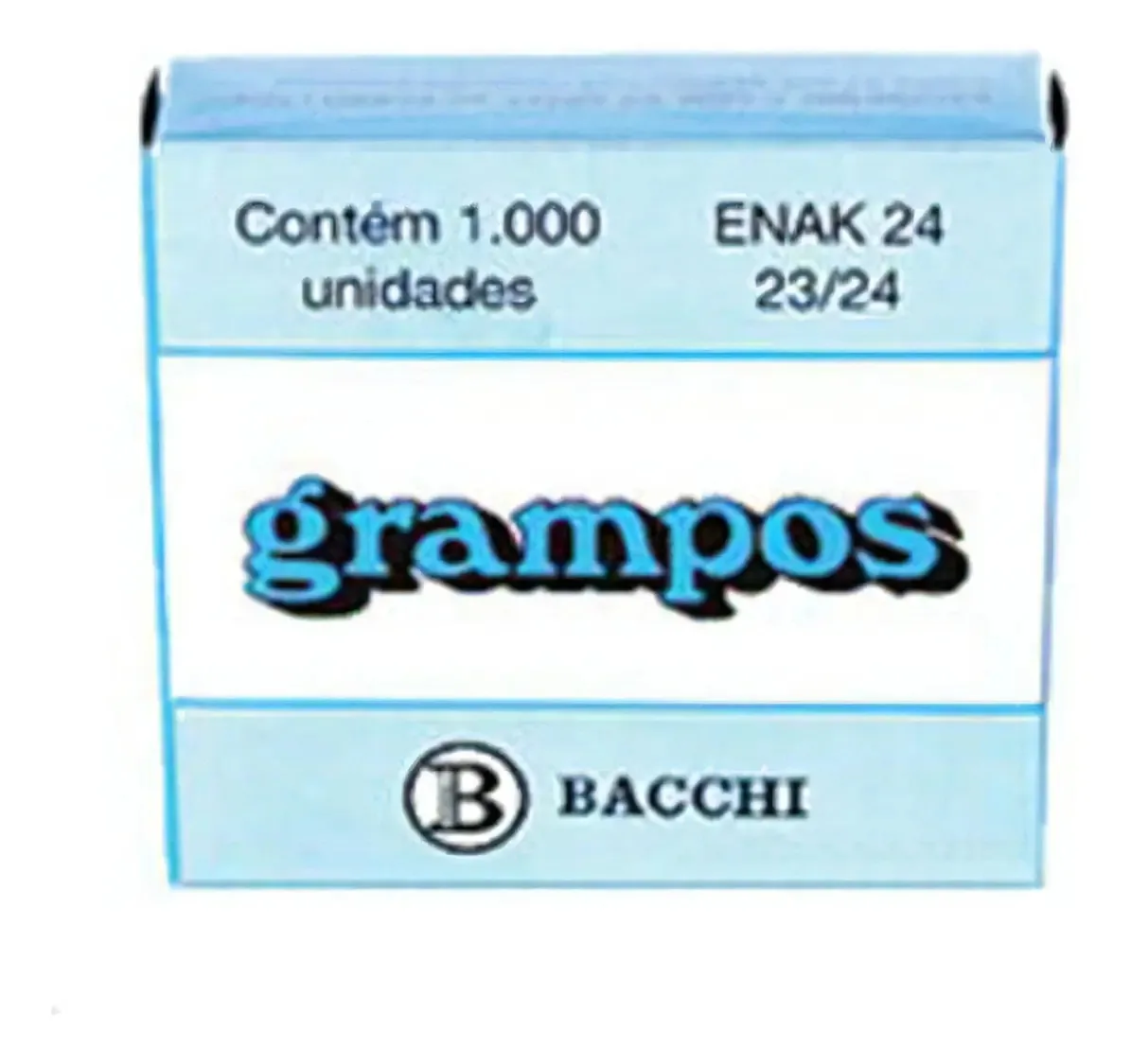 Grampo Galvanizado Bacchi 23/24 – Kit Com 1000 Unidades Para Escritório e Gráfica