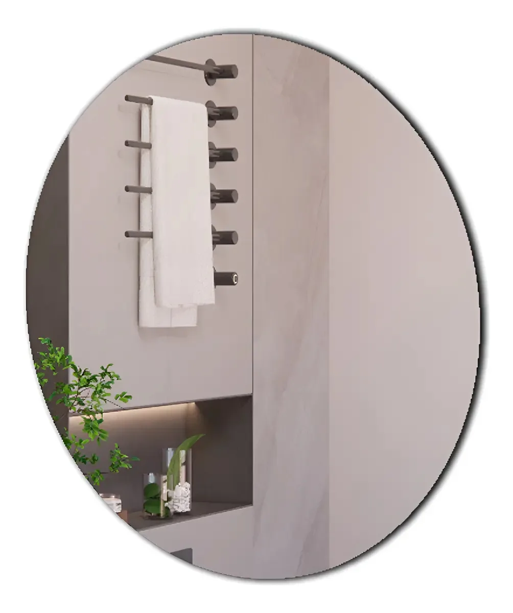 Espelho Redondo Decorativo 50cm Compet Para Banheiro De Parede