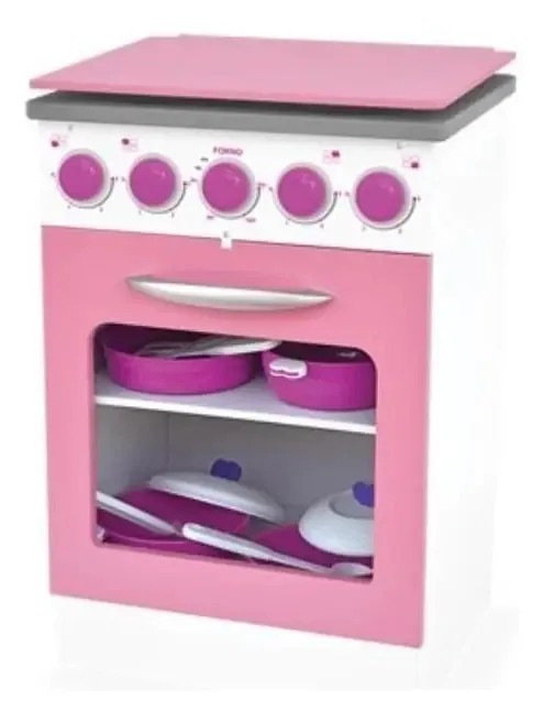 Brinquedo Fogão Super Chef Rosa Junges Ref 420
