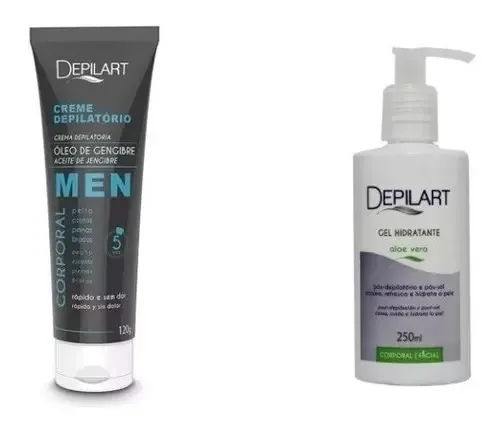 Creme Depilação Masculina 120g + Gel Hidratante Aloe 250g