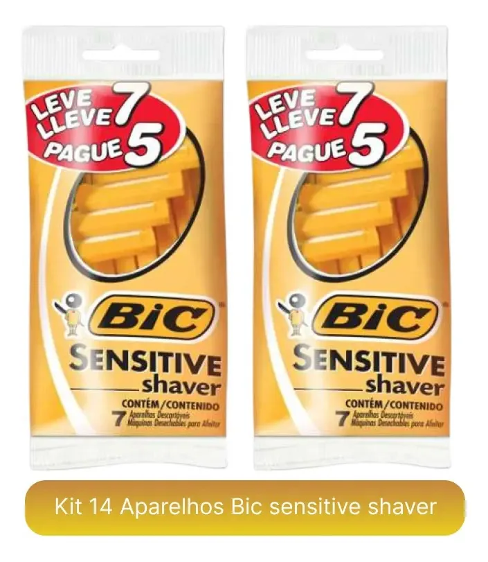 Aparelho Barbear Bic Sensitive Leve 14 Aparelhos