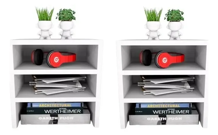 2 Escaninho Mdf Branco Mesa Escritório Organizador Reforçado