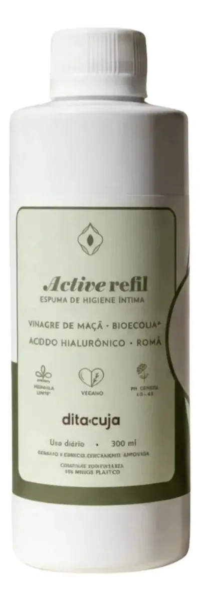 Refil Espuma Íntima Active Dita Cuja 300mL Higiene Feminina