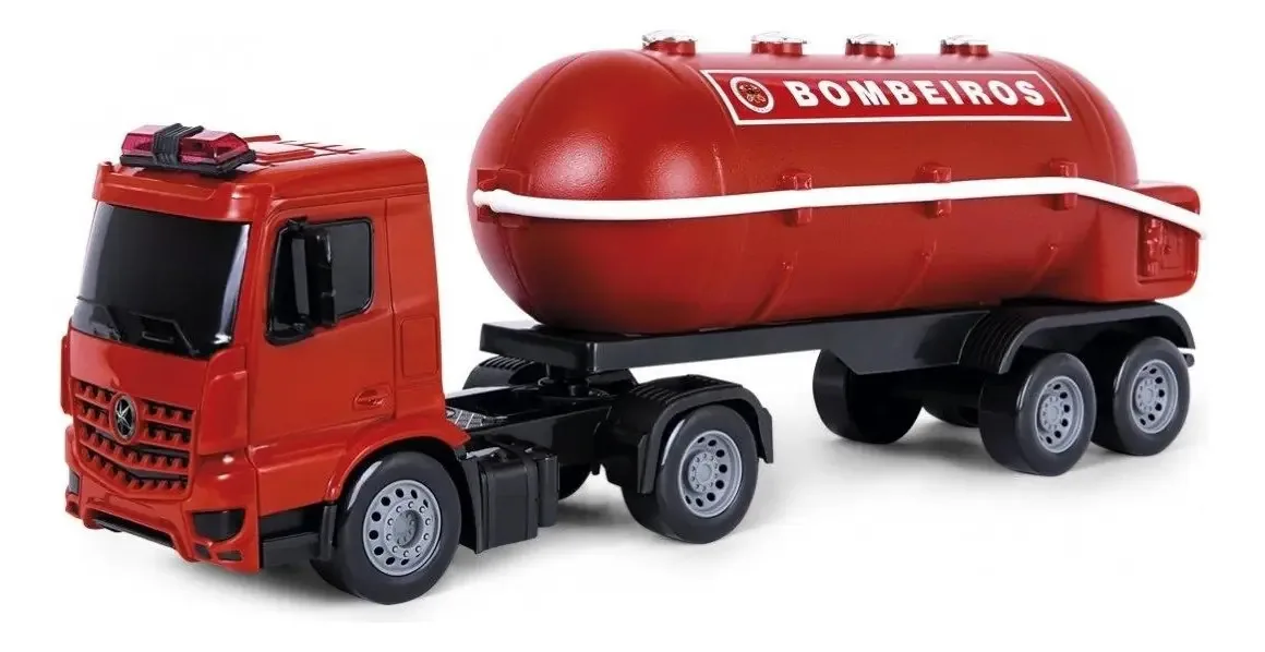 Carrinho de Bombeiros Superfrota Poliplac Brinquedo Plástico Vermelho