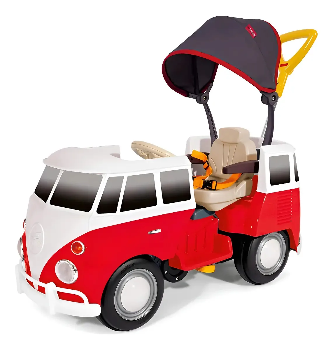 Carrinho Passeio/pedal E Empurrador Kombus Poliplac Vermelho