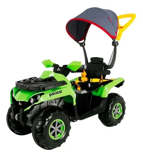 Carrinho De Passeio Poliquadri Verde Capota E Pedal Poliplac